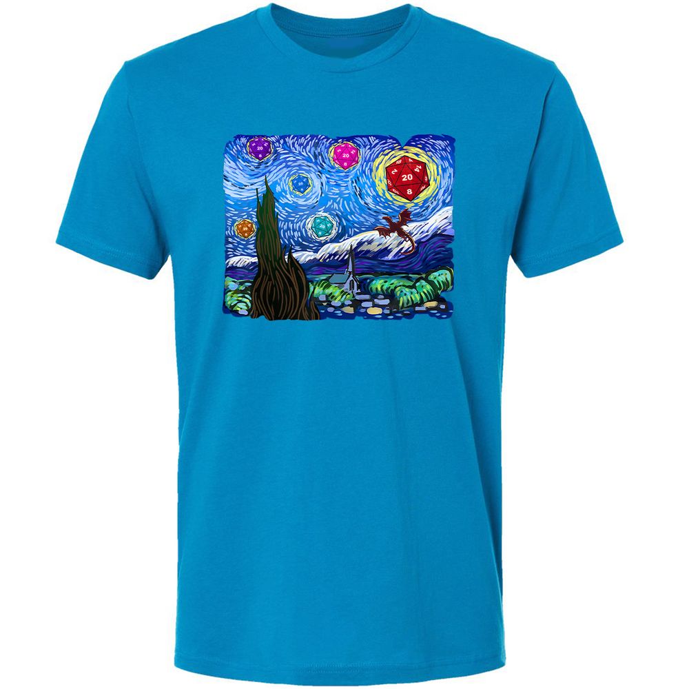 Dragon Starry Night Premium Unisex T-Shirt - Turquoise - 16