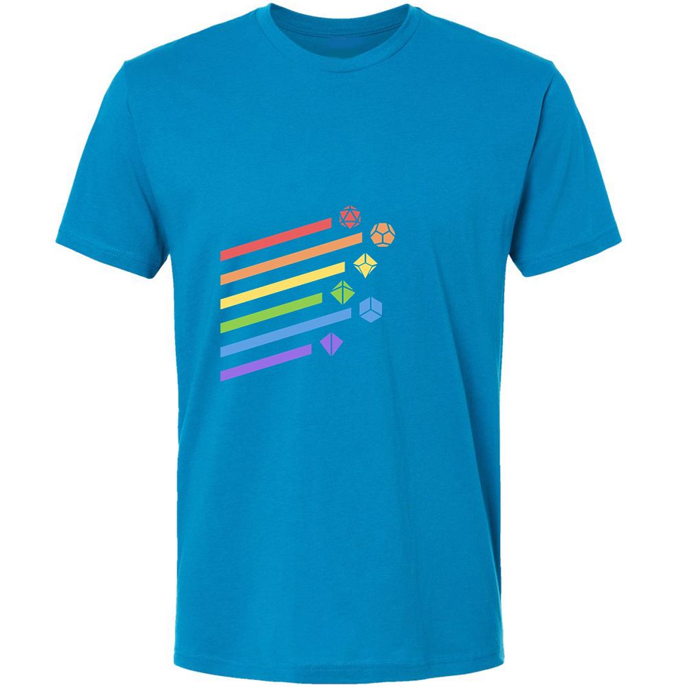 Rainbow Dice Set Premium Unisex T-Shirt - Turquoise - 16