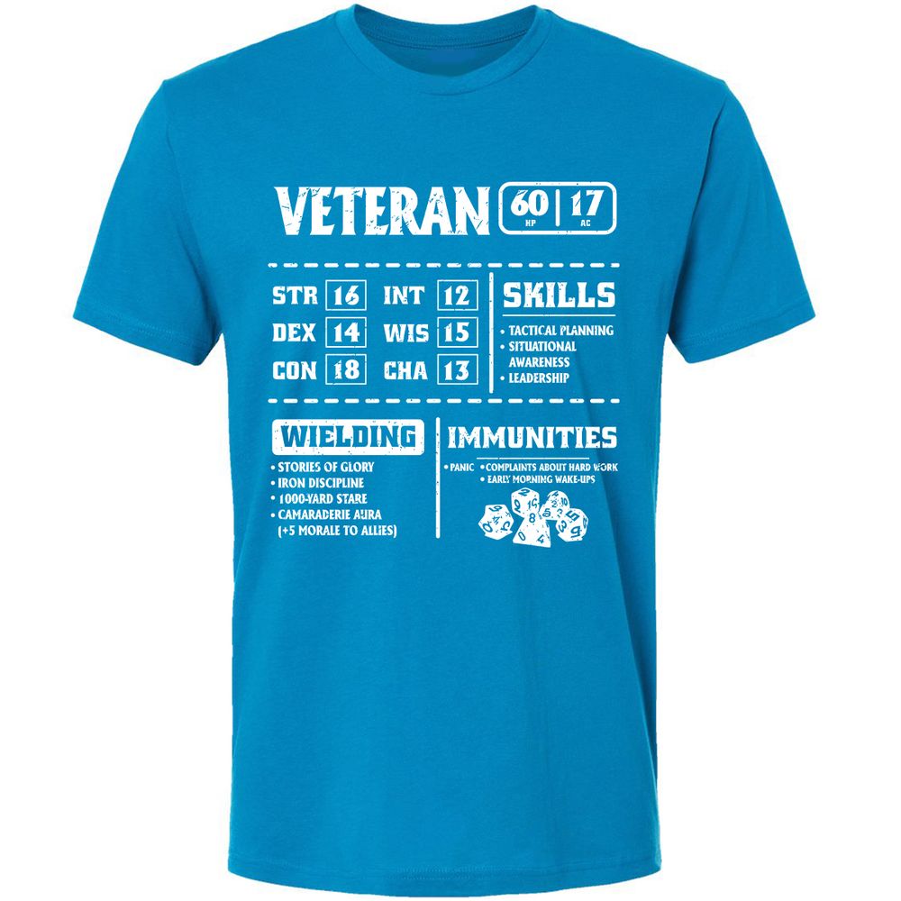 Veteran New Ver. Premium Unisex T-Shirt - Turquoise - 16