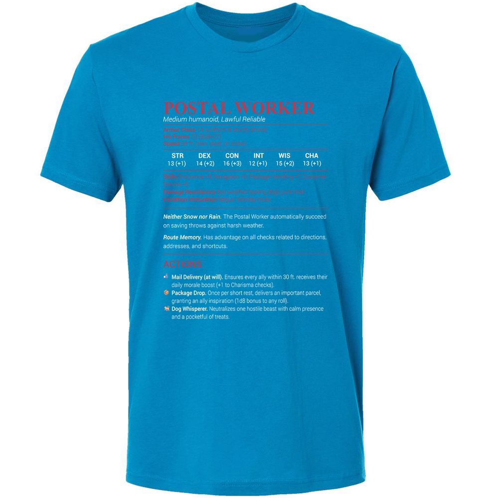 Postal Worker Premium Unisex T-Shirt - Turquoise - 16