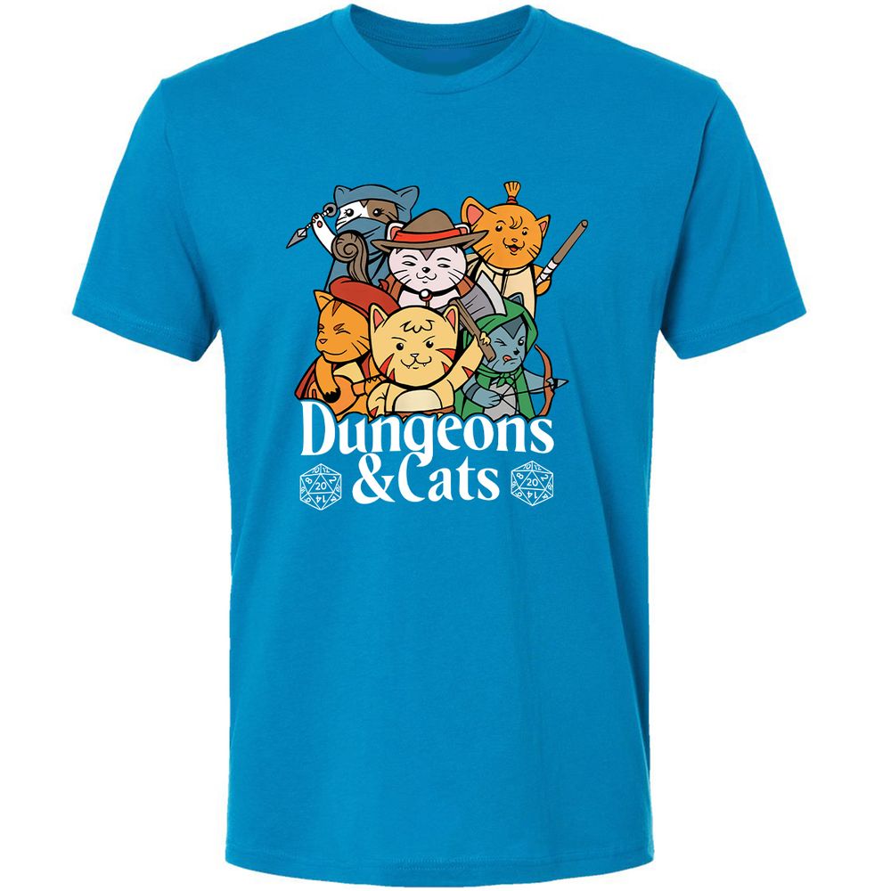Dungeons & Cats Premium Unisex T-Shirt - Turquoise - 16