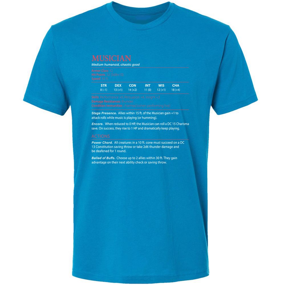 Musician Stats - Turquoise - 16