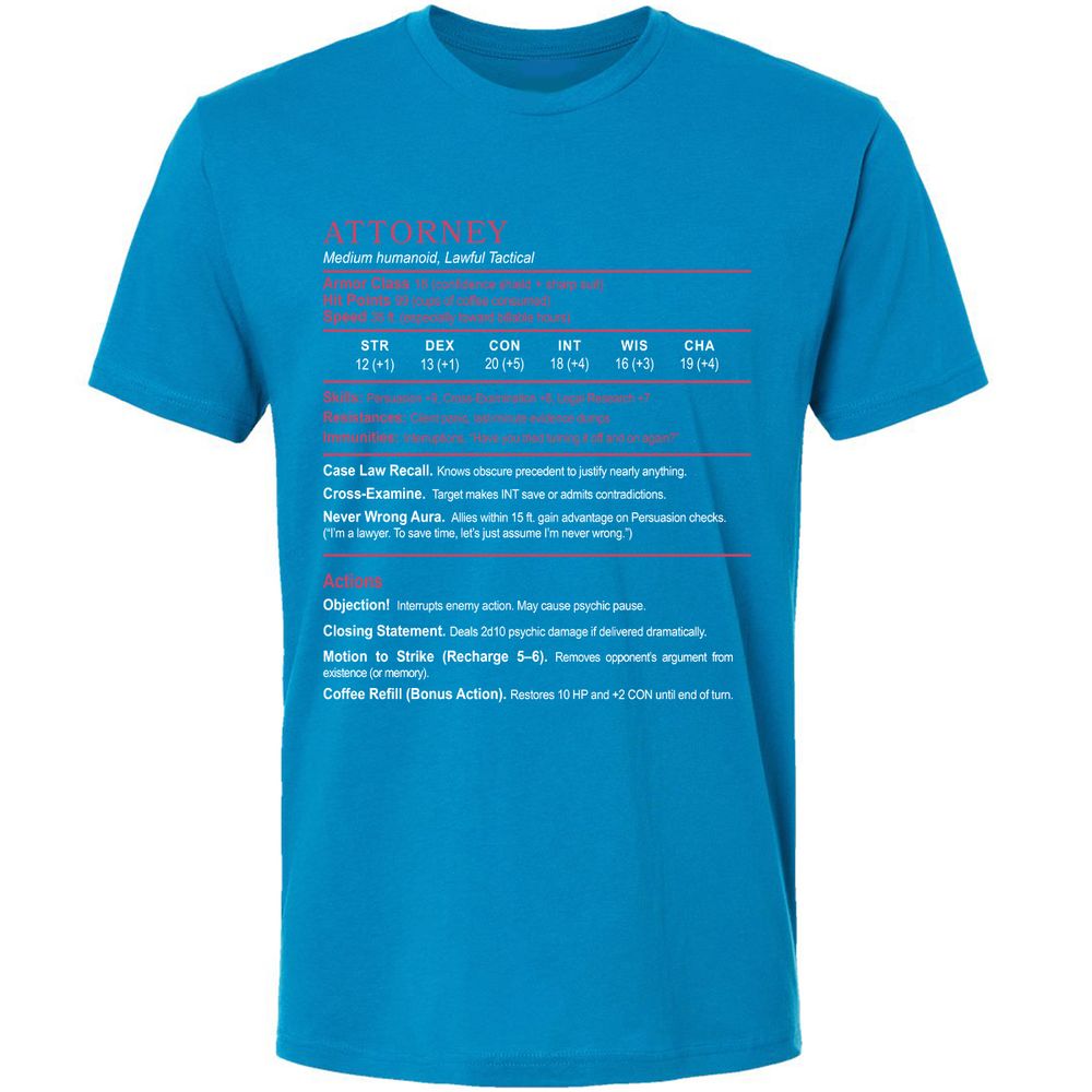 Attorney Premium Unisex T-Shirt - Turquoise - 16
