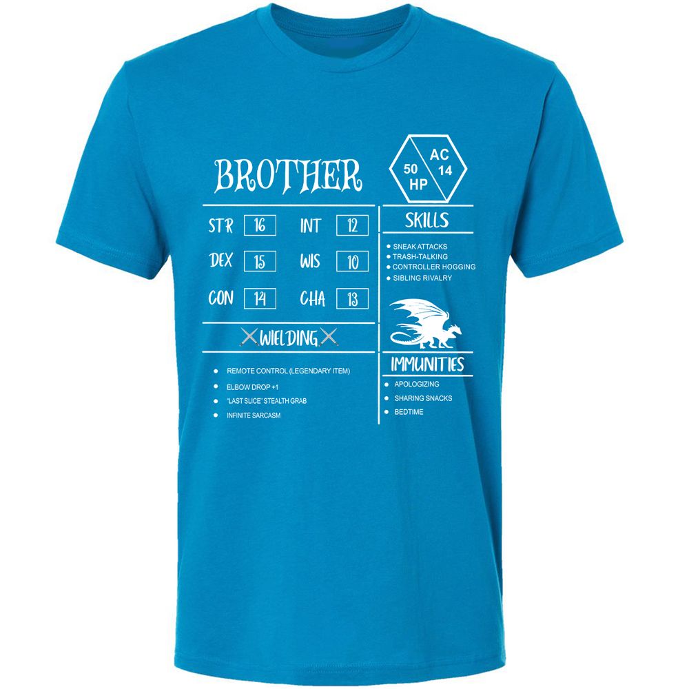 Brother Stats Premium Unisex T-Shirt - Turquoise - 16