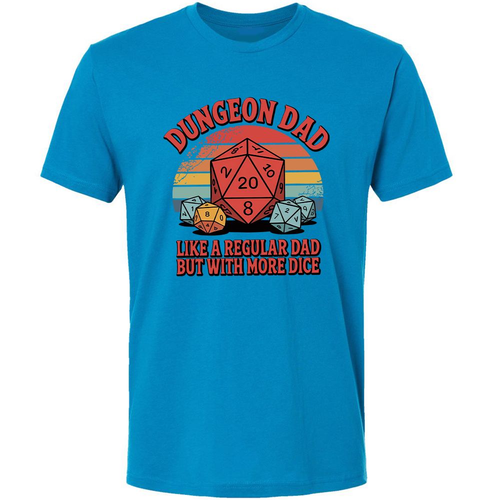 Dungeon Dad With More Dice Premium Unisex T-Shirt - Turquoise - 16