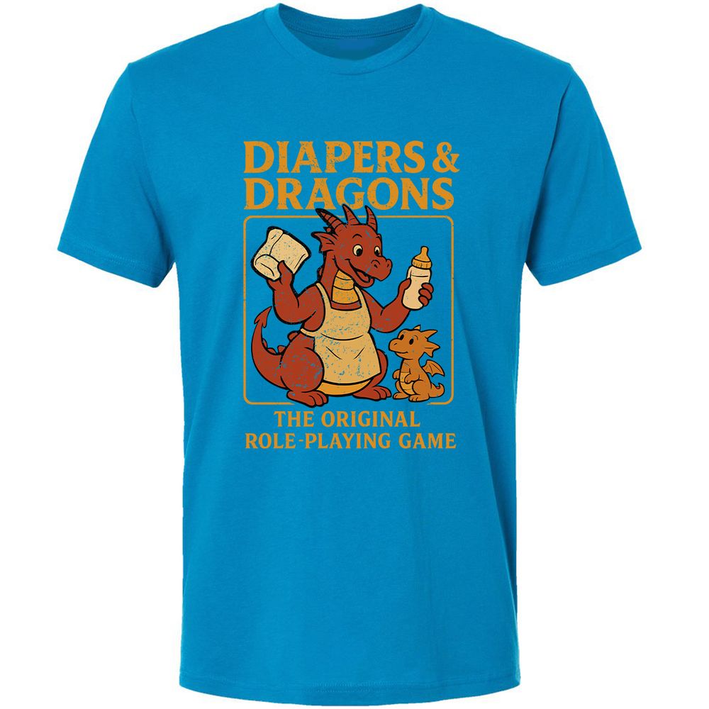 Diapers & Dragons Premium Unisex T-Shirt - Turquoise - 16