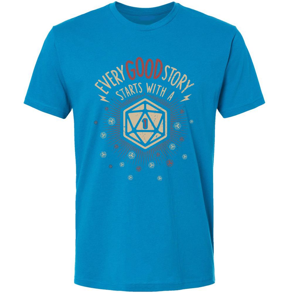 Good Story Starts With A 1 Premium Unisex T-Shirt - Turquoise - 16