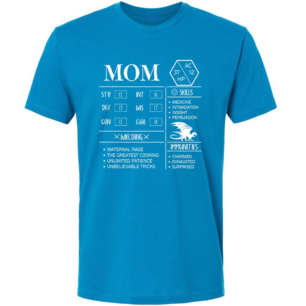 Mom Stats 2 Premium Unisex T-Shirt - Turquoise - 16