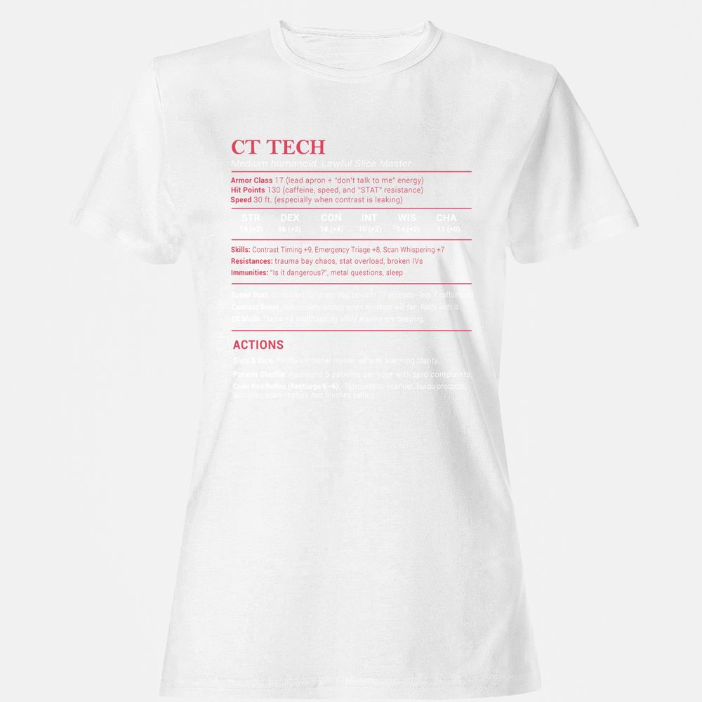 CT Tech Stats Women's T-Shirt - White - 16