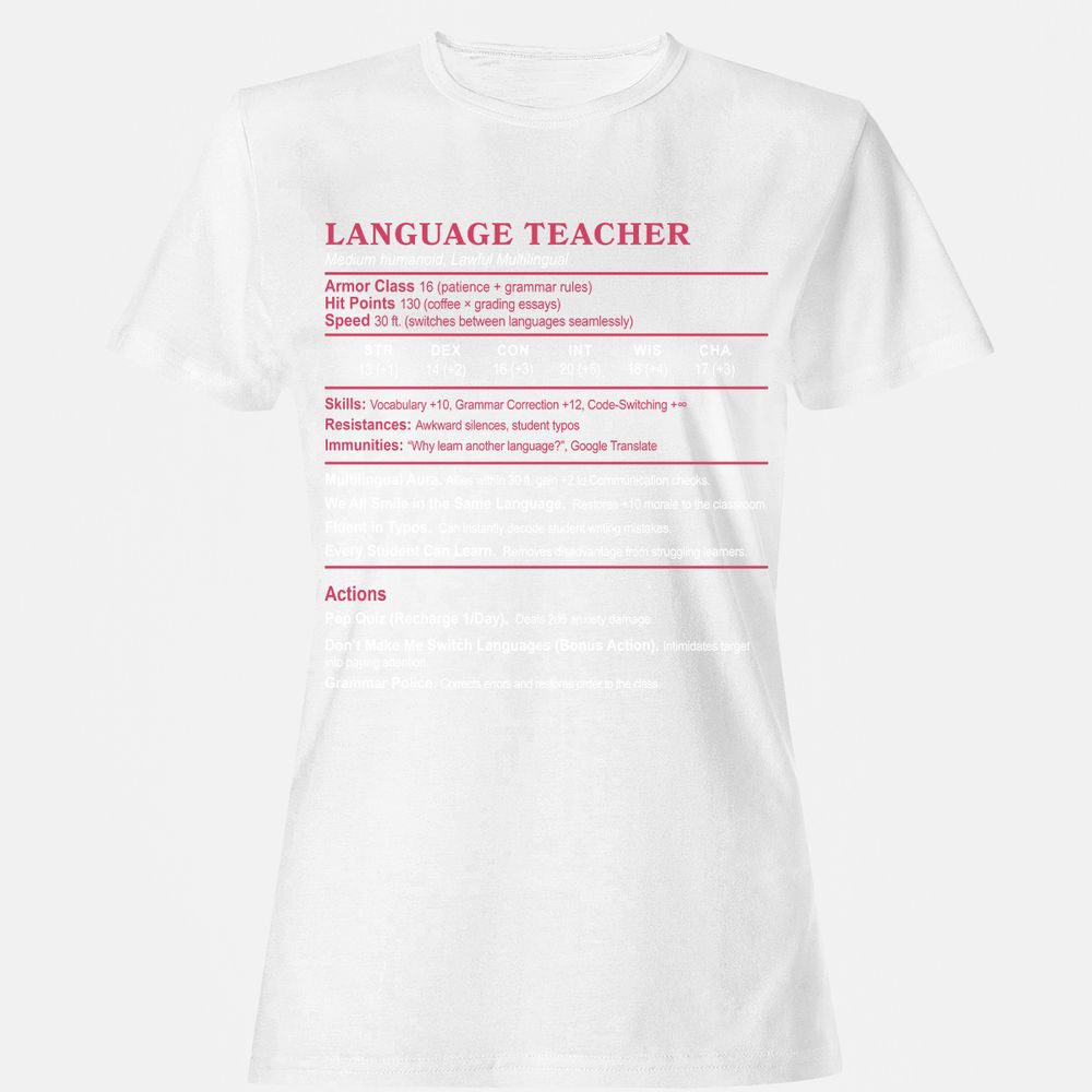 Language Teacher Women's T-Shirt - White - 16