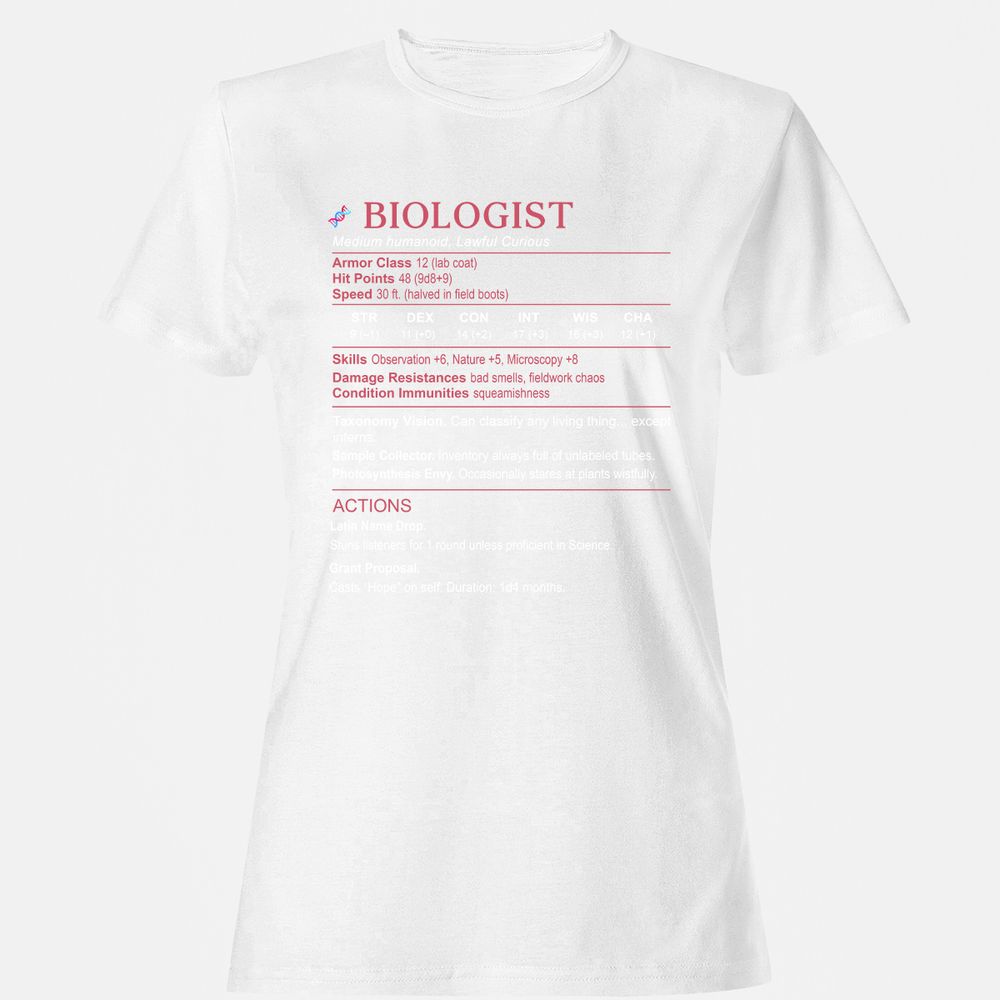 Biologist Stats Women's T-Shirt - White - 16
