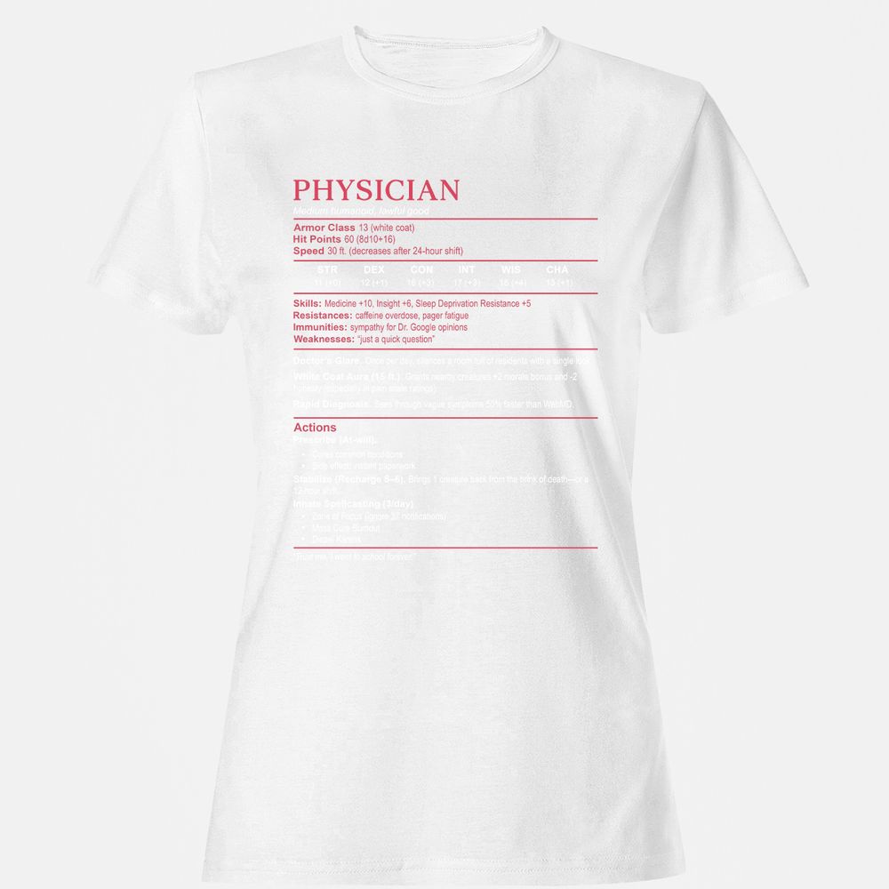 Physician Stats Women's T-Shirt - White - 16