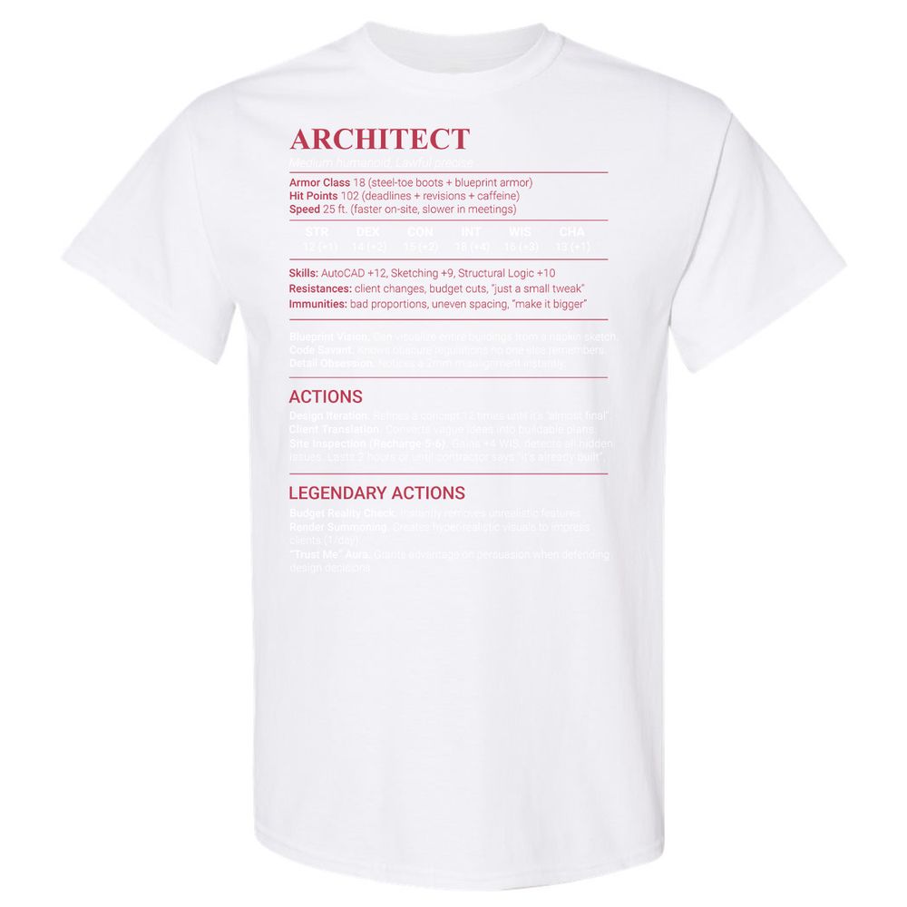 Architect Stats Classic Unisex T-Shirt - White - 16