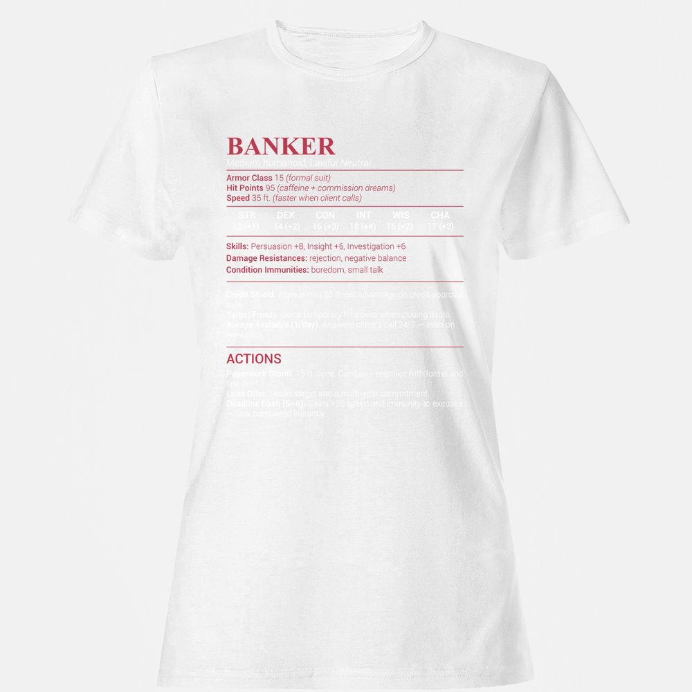 Banker Stats Women's T-Shirt - White - 16