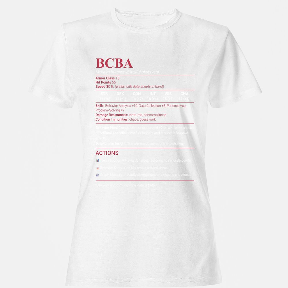 BCBA Women's T-Shirt - White - 16