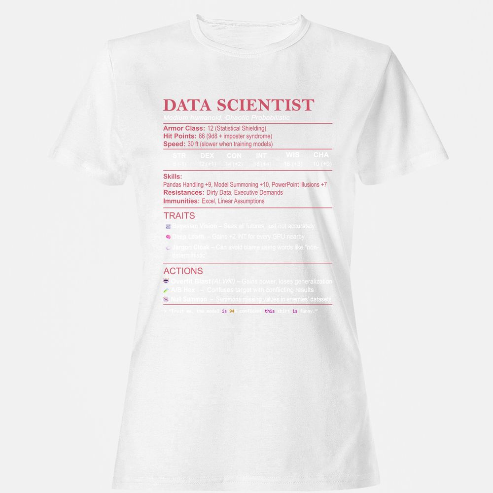 Data Scientist Stats Women's T-Shirt - White - 16