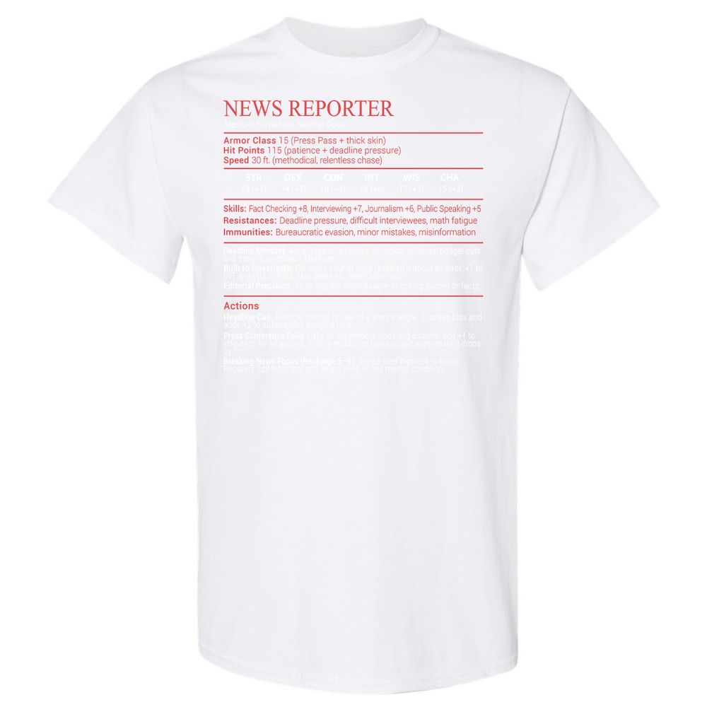 News Reporter Stats Block - White - 16