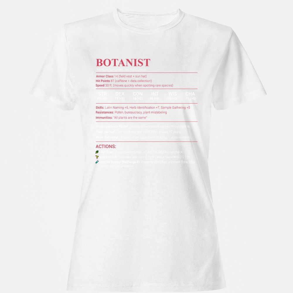 Botanist Stats Women's T-Shirt - White - 16
