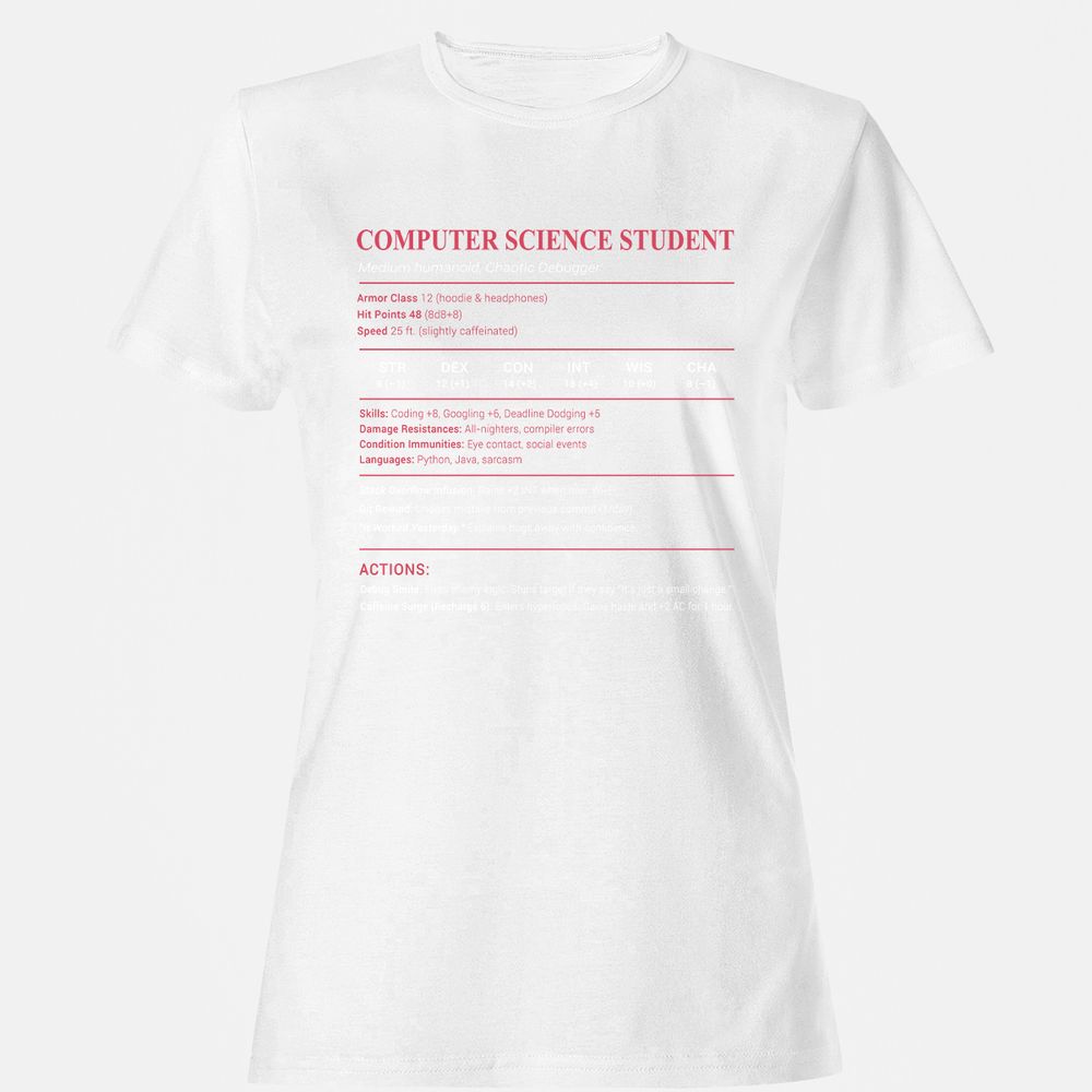 Computer Science Student Women's T-Shirt - White - 16