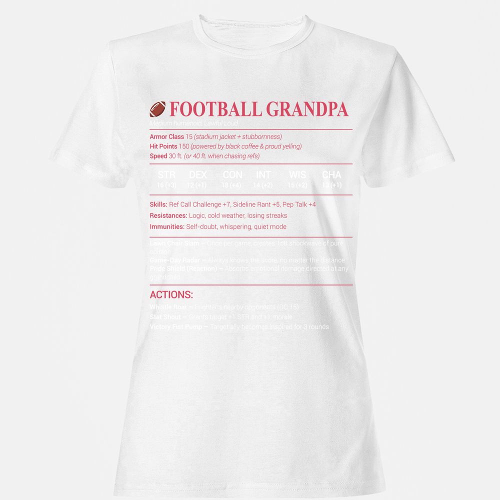 Football Grandpa Women's T-Shirt - White - 16