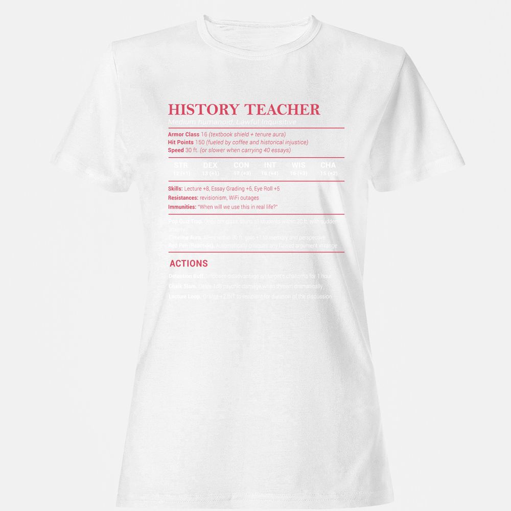 History Teacher Women's T-Shirt - White - 16
