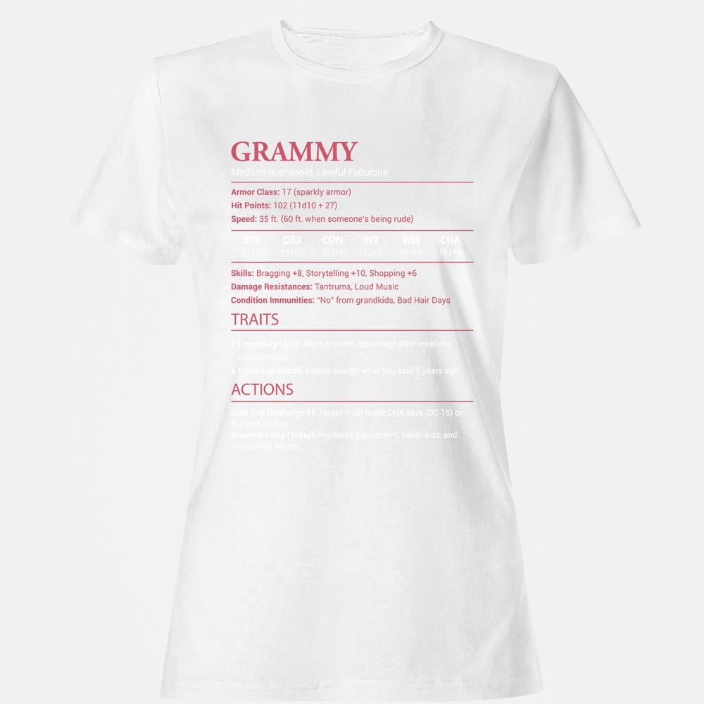 Grammy Stats Women's T-Shirt - White - 16