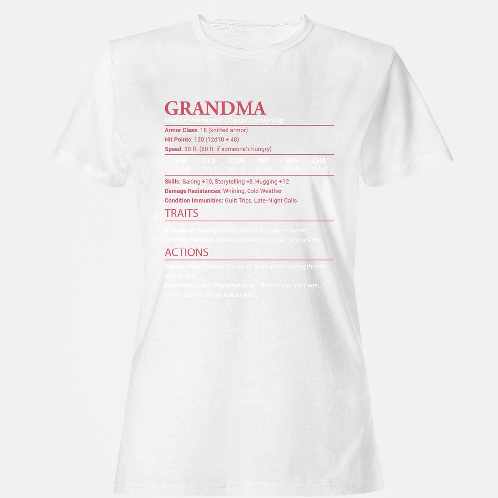 Grandma Stats Women's T-Shirt - White - 16