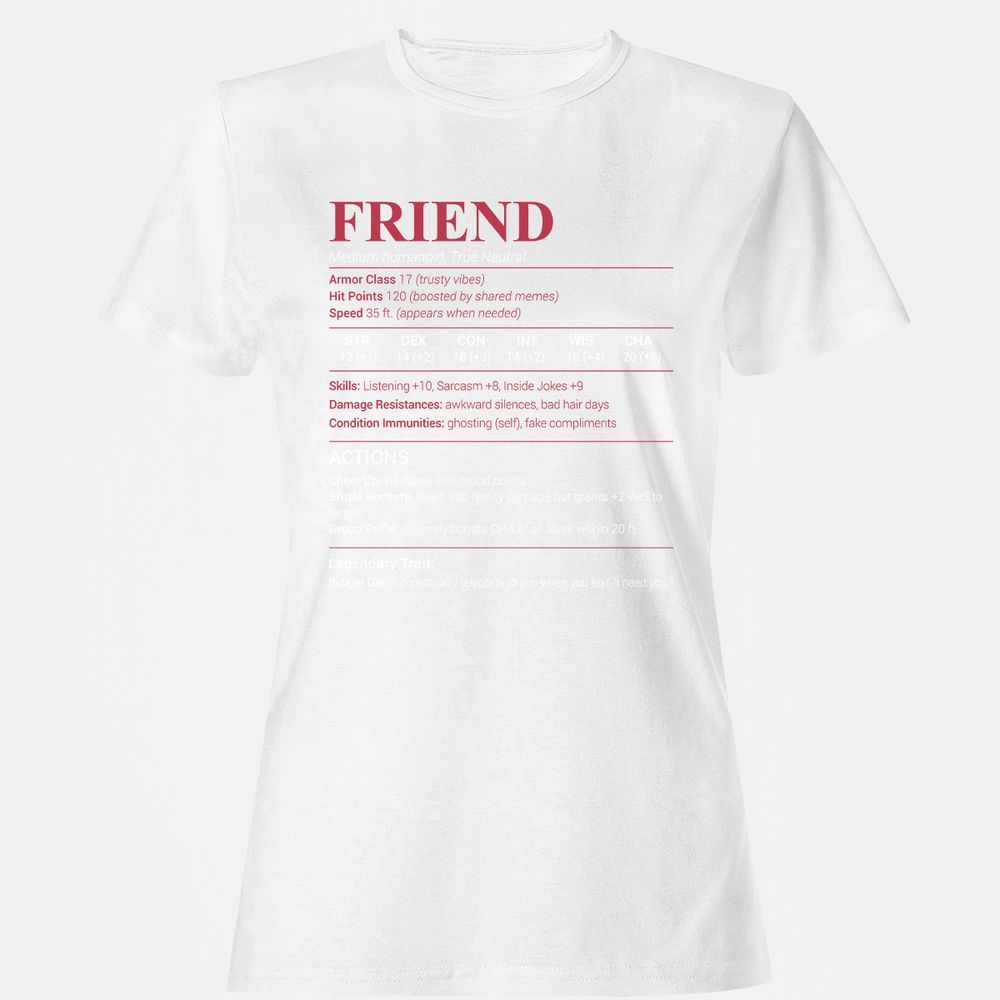 Friend Stats Women's T-Shirt - White - 16