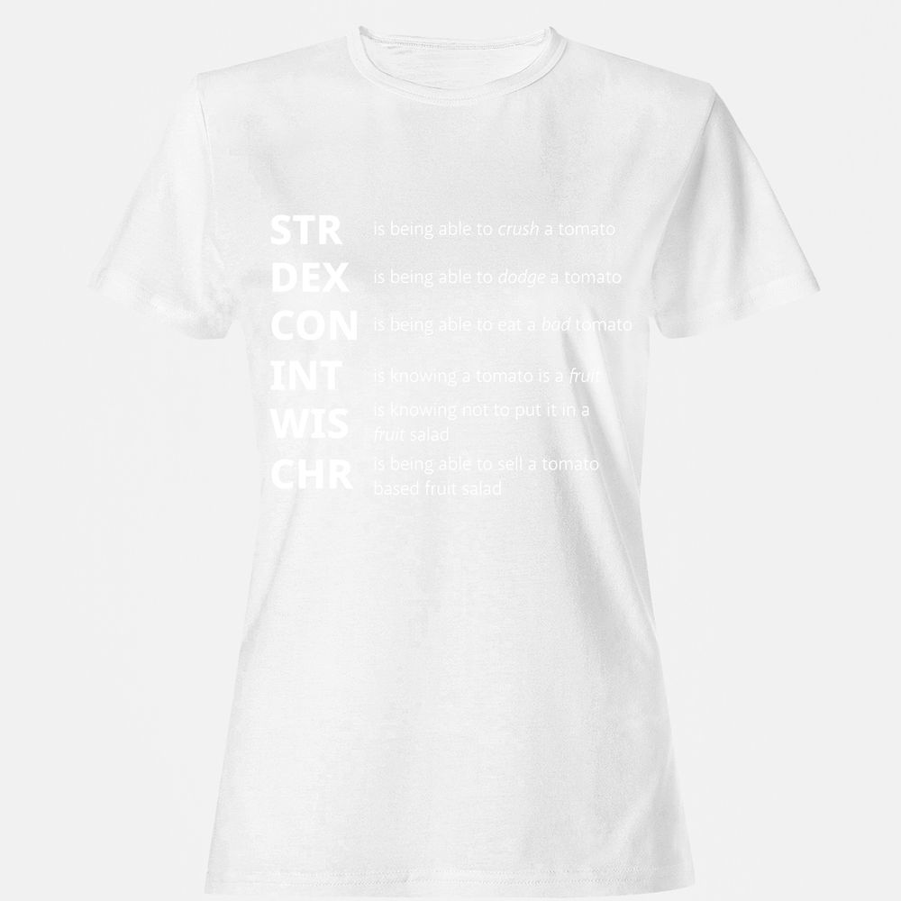 Tomato Stats – RPG Meme Edition - White - 16