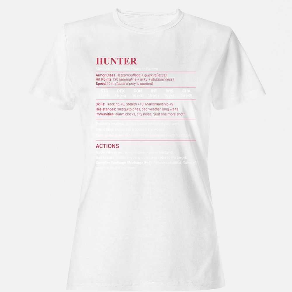 Hunter Stats Women's T-Shirt - White - 16