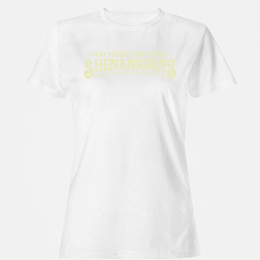 Here For The Shenanigans Women's T-Shirt - White - 16