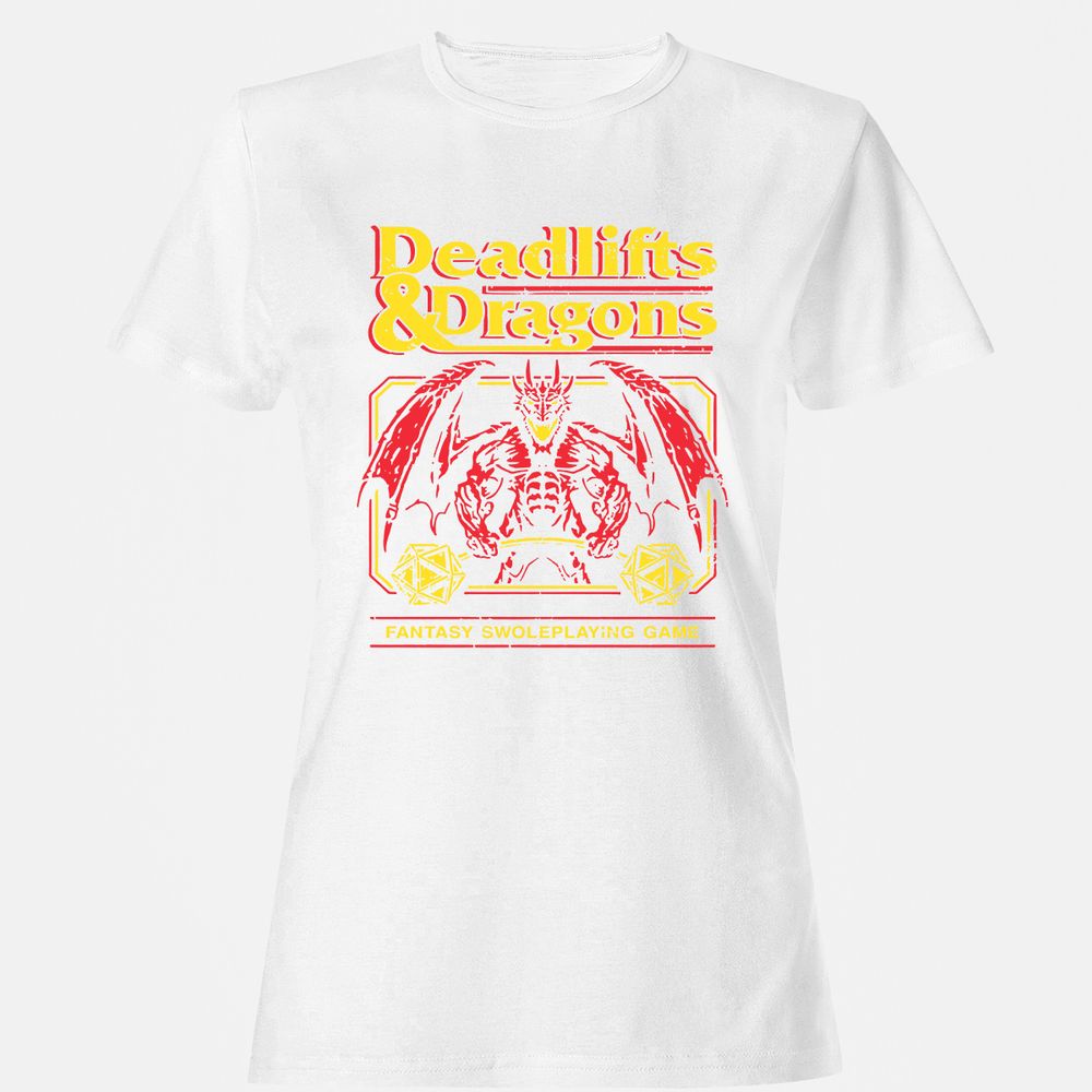 Deadlifts And Dragons Women's T-Shirt - White - 16
