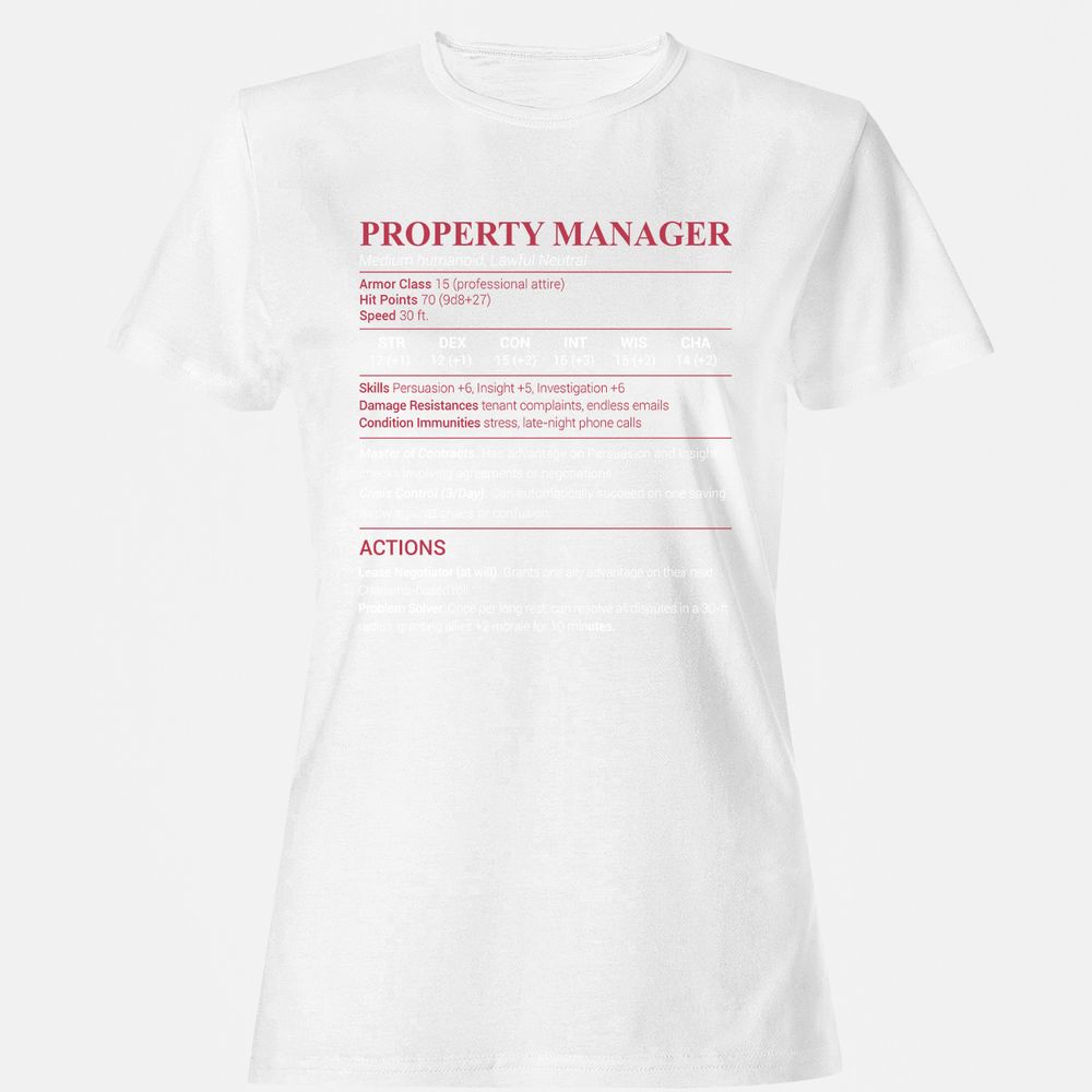 Property Manager Women's T-Shirt - White - 16
