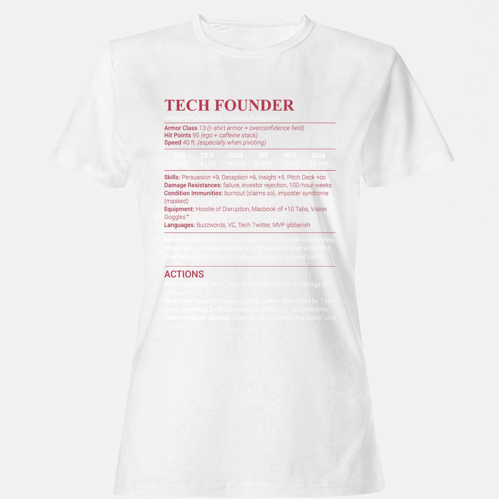 Tech Founder Women's T-Shirt - White - 16