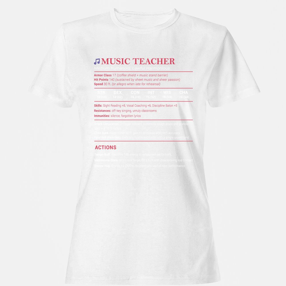 Music Teacher Women's T-Shirt - White - 16