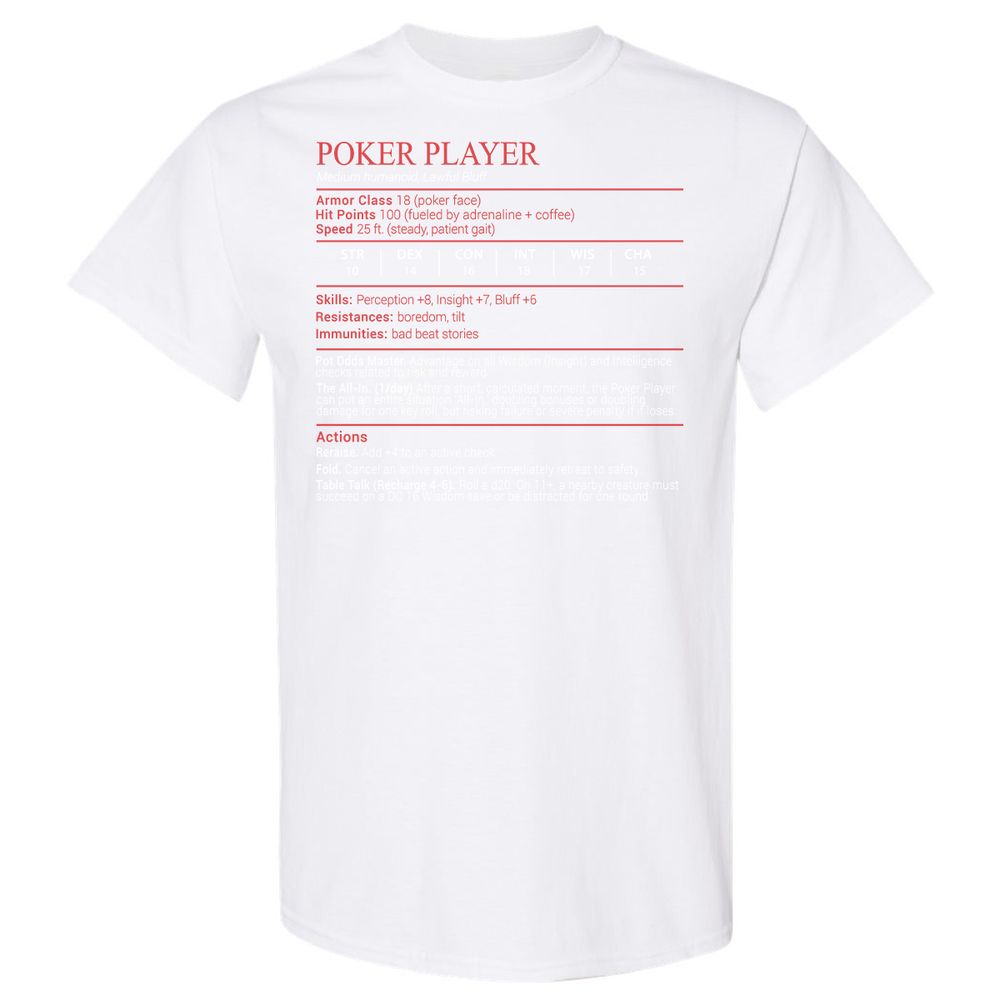 Poker Player Stats Block - White - 16