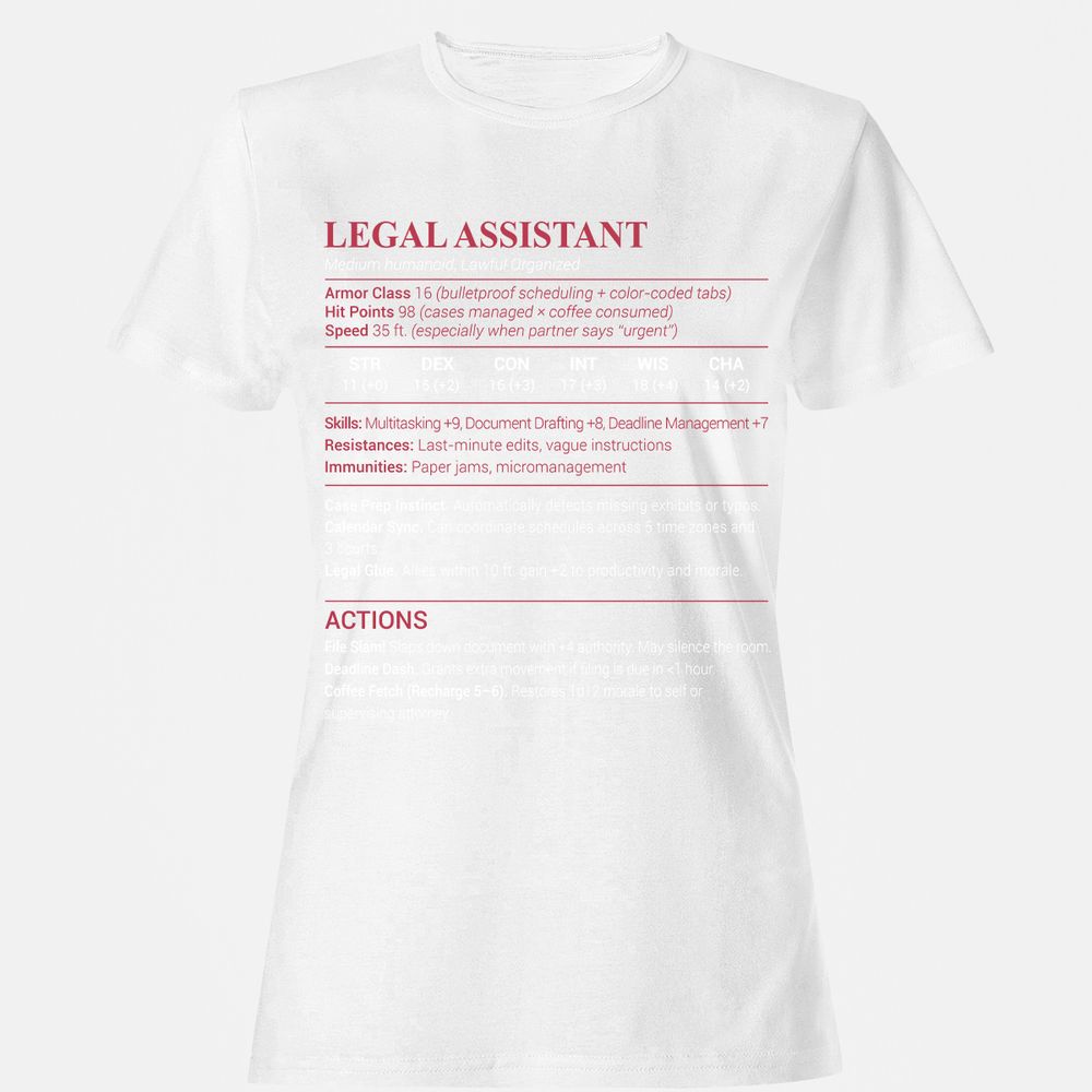 Legal Assistant Women's T-Shirt - White - 16