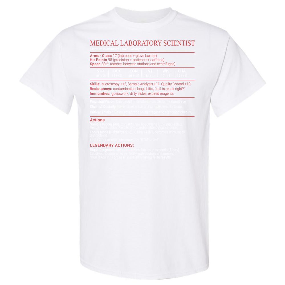 Medical Laboratory Scientist Stats Block - White - 16