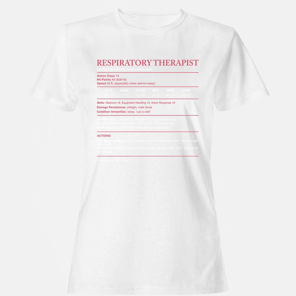 Respiratory Therapist Women's T-Shirt - White - 16
