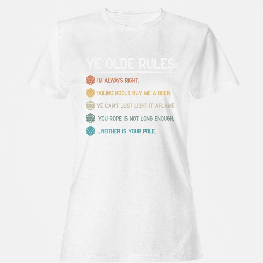 Dungeon Master Rules – Ye Olde RPG Women's T-Shirt - White - 16