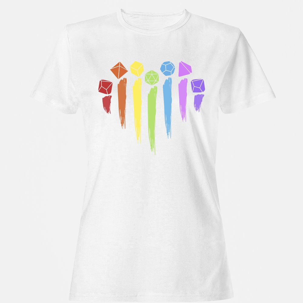 Dice Rainbow Heart Shape - White - 16