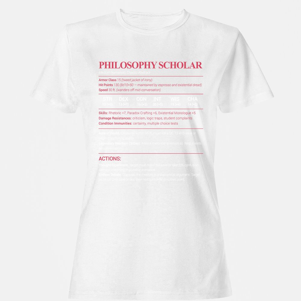 Philosophy Scholar Women's T-Shirt - White - 16