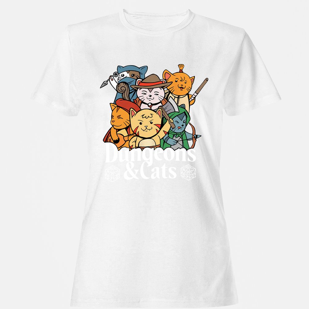 Dungeons & Cats Women's T-Shirt - White - 16