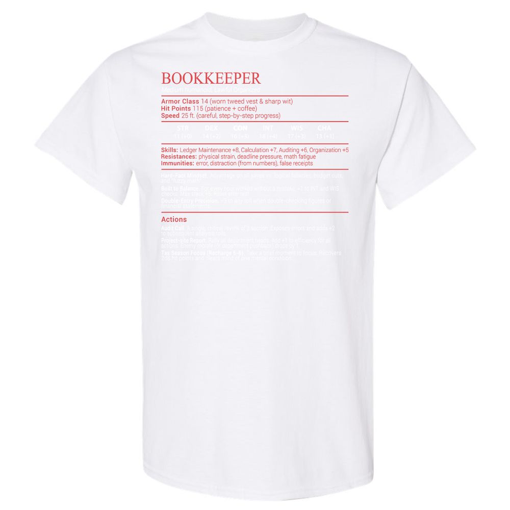 Bookkeepper Stats Block - White - 16