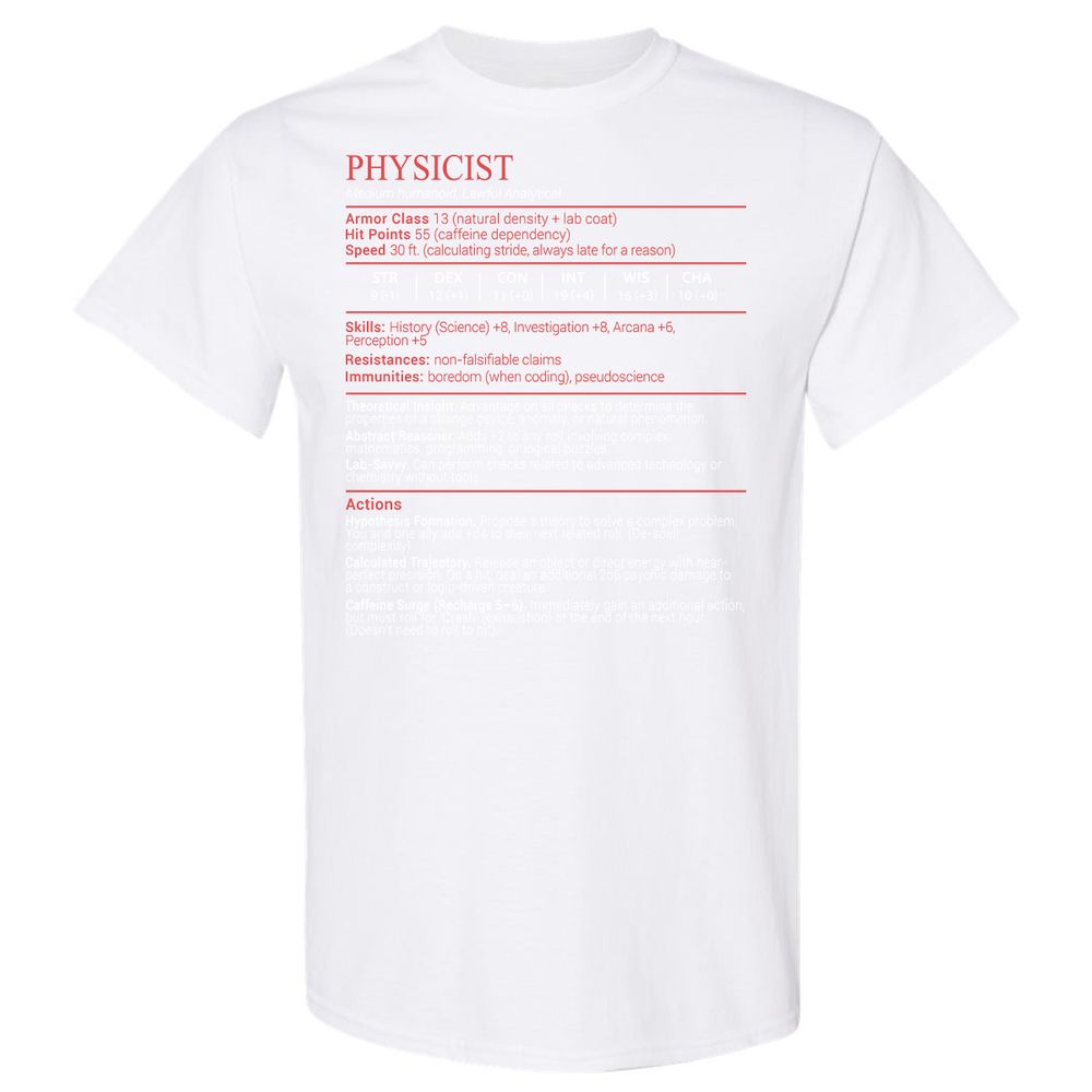 Physicist Stats Block - White - 16