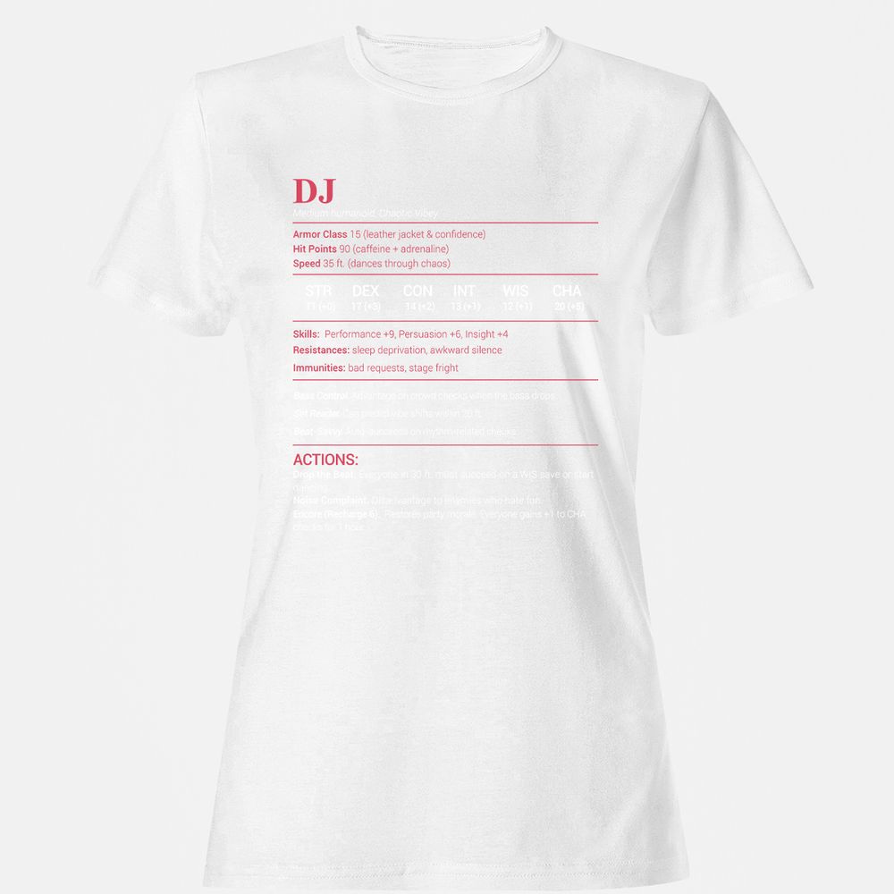 DJ Stats Women's T-Shirt - White - 16