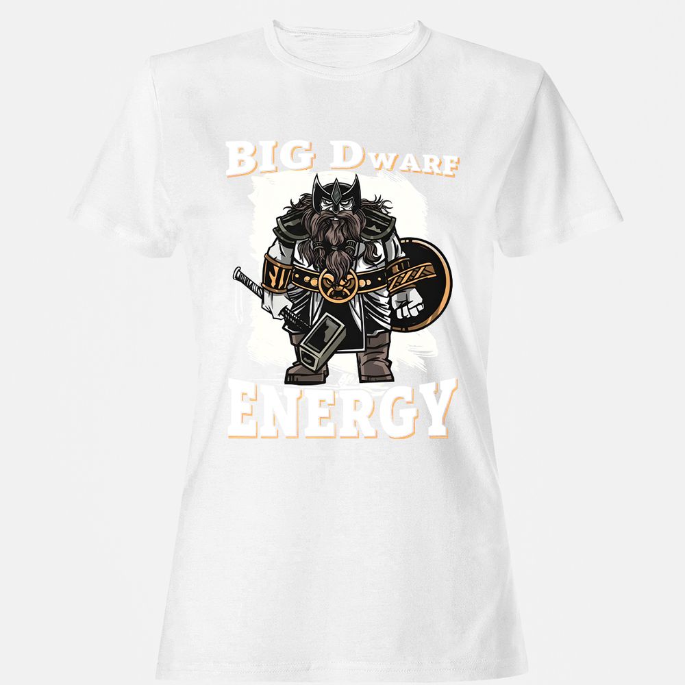 Big Dwarf Energy Women's T-Shirt - White - 16