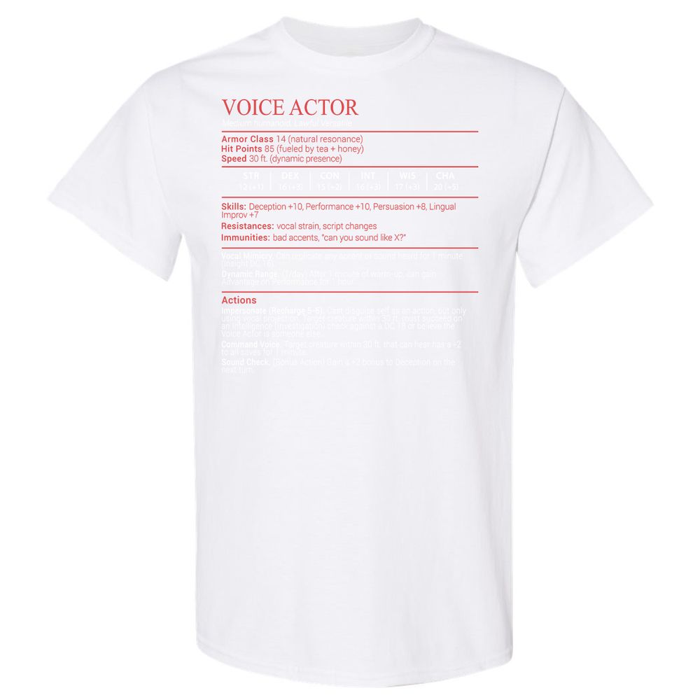 Voice Actor Stats Block - White - 16