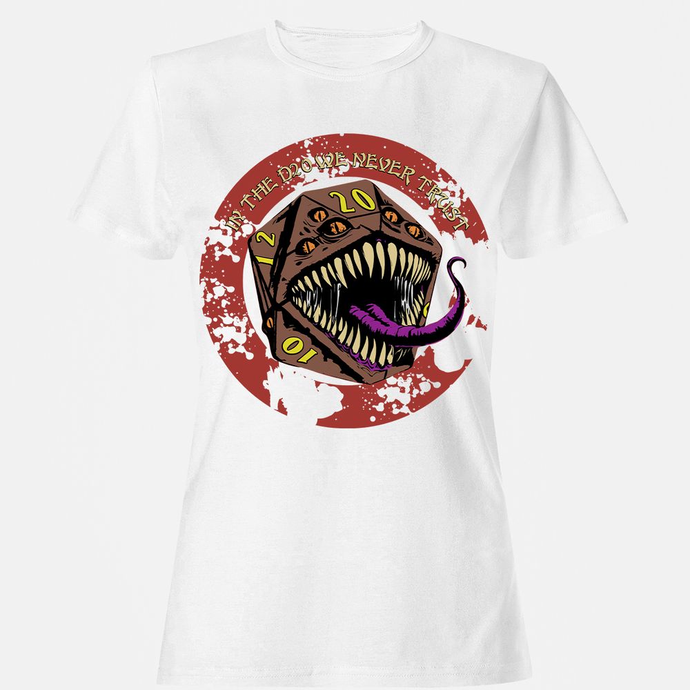 In The D20 We Never Trust Women's T-Shirt - White - 16
