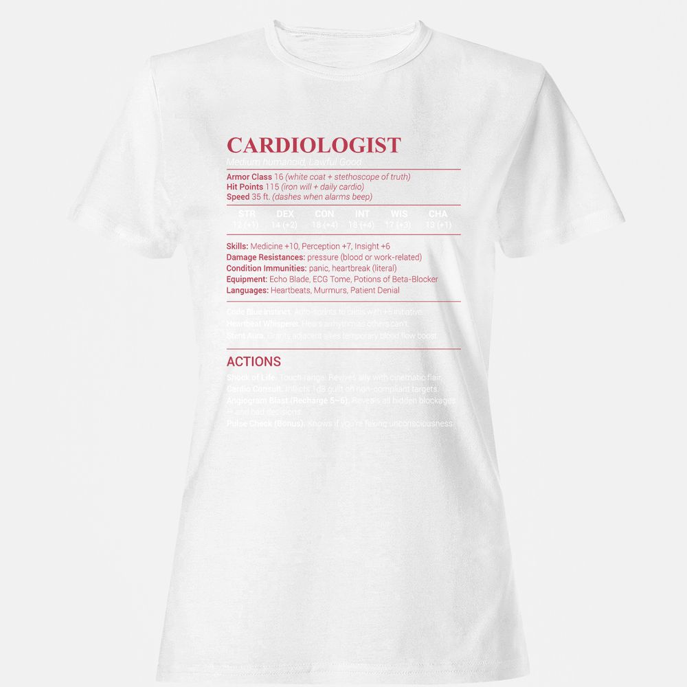 Cardiologist Stats Women's T-Shirt - White - 16